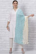 Turquoise Cotton Dupatta image number 2